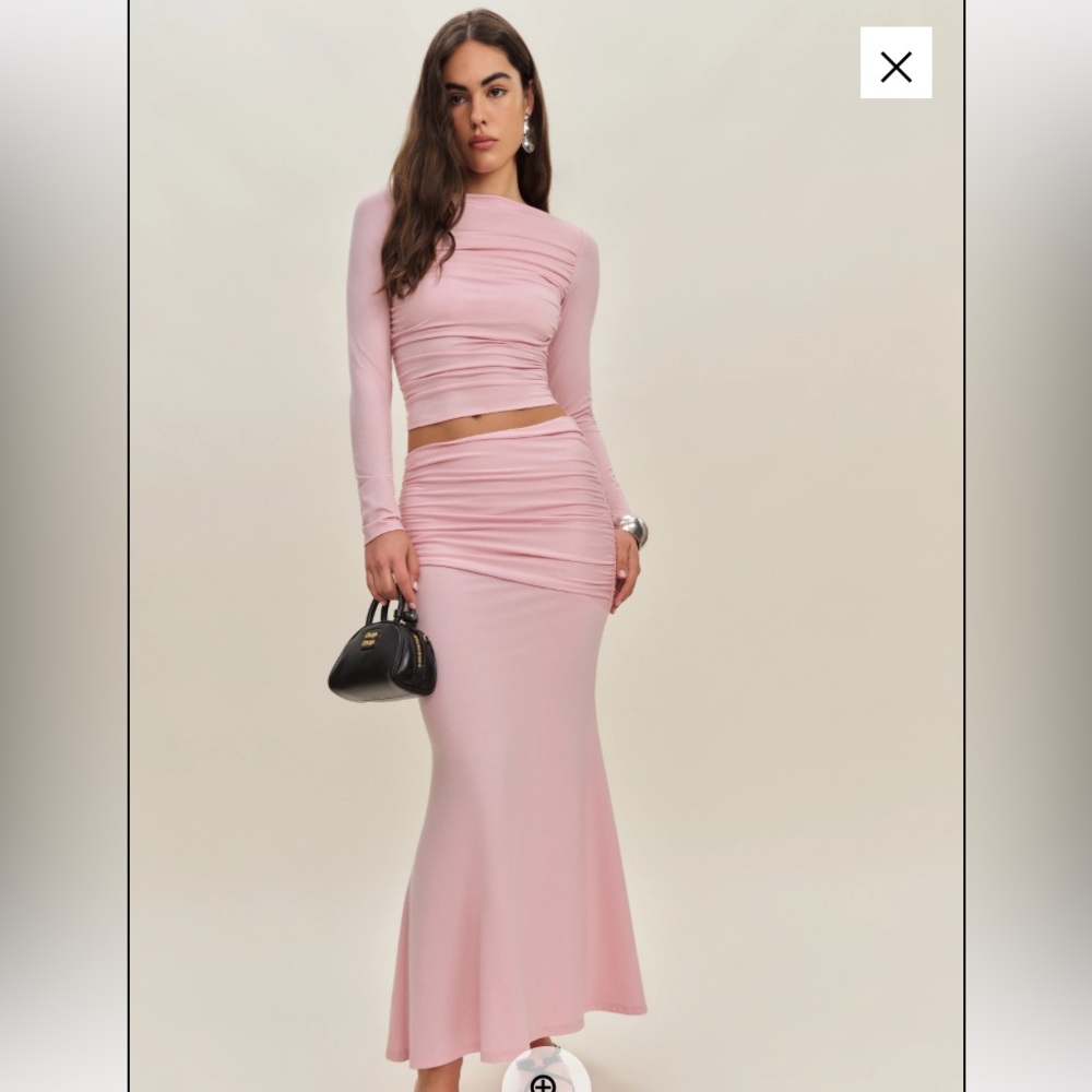Reformation Emi Knit Two Piece Pink - Size S